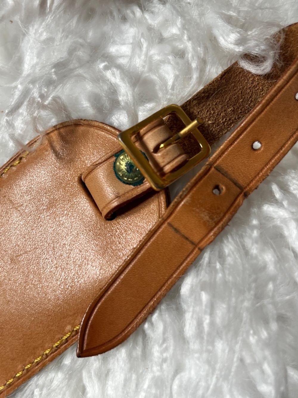 Louis Vuitton Brown Leather Luggage Tag with Strap - Picture 9 of 14